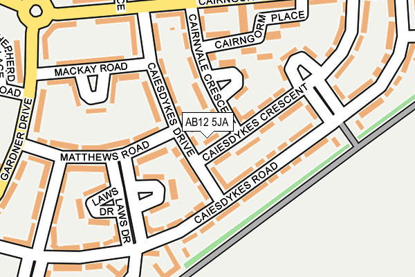 AB12 5JA map - OS OpenMap – Local (Ordnance Survey)