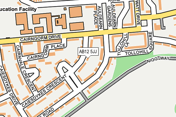 AB12 5JJ map - OS OpenMap – Local (Ordnance Survey)