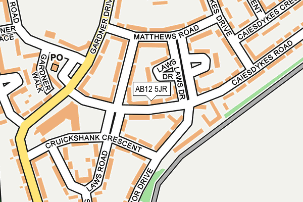 AB12 5JR map - OS OpenMap – Local (Ordnance Survey)