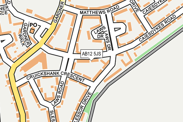 AB12 5JS map - OS OpenMap – Local (Ordnance Survey)