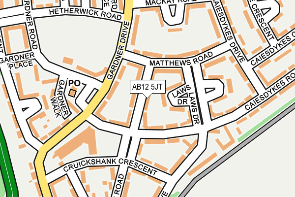 AB12 5JT map - OS OpenMap – Local (Ordnance Survey)
