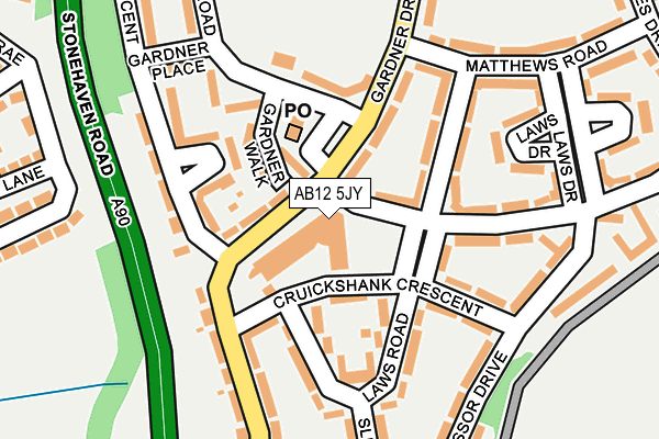 AB12 5JY map - OS OpenMap – Local (Ordnance Survey)