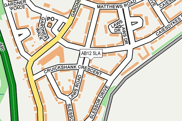 AB12 5LA map - OS OpenMap – Local (Ordnance Survey)