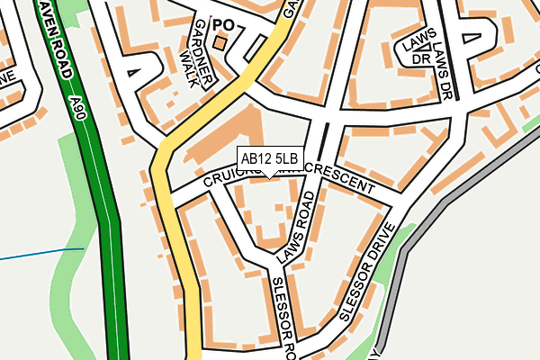 AB12 5LB map - OS OpenMap – Local (Ordnance Survey)
