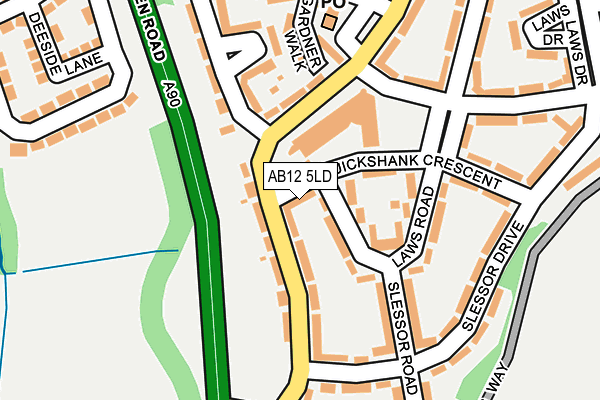 AB12 5LD map - OS OpenMap – Local (Ordnance Survey)