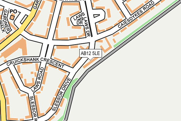 AB12 5LE map - OS OpenMap – Local (Ordnance Survey)
