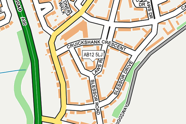 AB12 5LJ map - OS OpenMap – Local (Ordnance Survey)