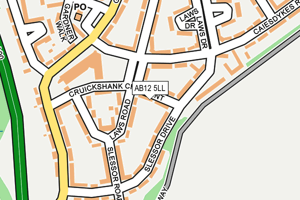 AB12 5LL map - OS OpenMap – Local (Ordnance Survey)