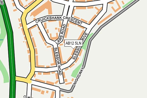 AB12 5LN map - OS OpenMap – Local (Ordnance Survey)