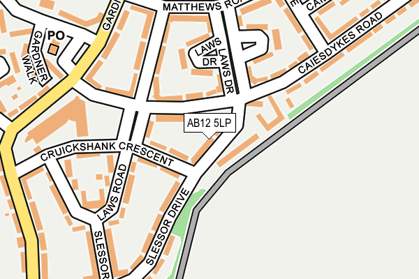 AB12 5LP map - OS OpenMap – Local (Ordnance Survey)