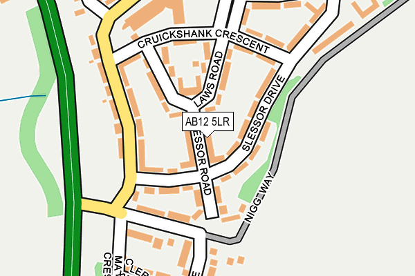 AB12 5LR map - OS OpenMap – Local (Ordnance Survey)