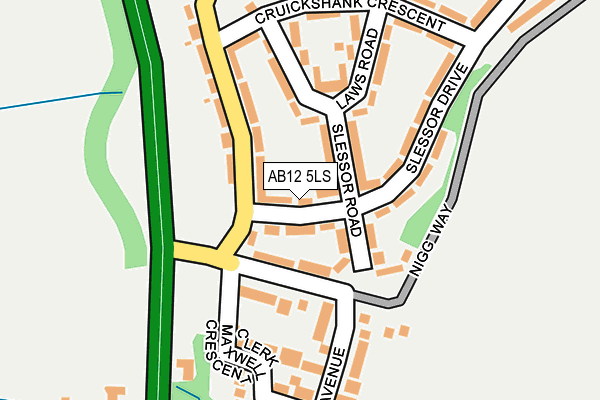 AB12 5LS map - OS OpenMap – Local (Ordnance Survey)