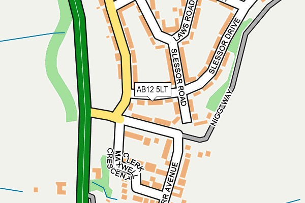AB12 5LT map - OS OpenMap – Local (Ordnance Survey)