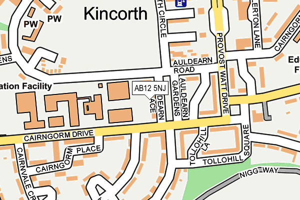 AB12 5NJ map - OS OpenMap – Local (Ordnance Survey)