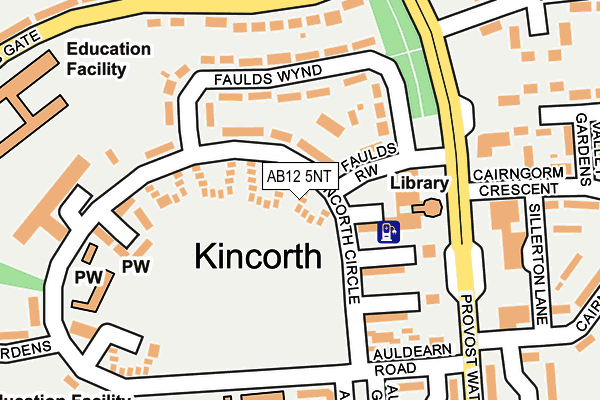 AB12 5NT map - OS OpenMap – Local (Ordnance Survey)