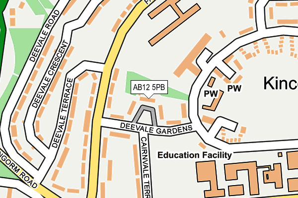 AB12 5PB map - OS OpenMap – Local (Ordnance Survey)