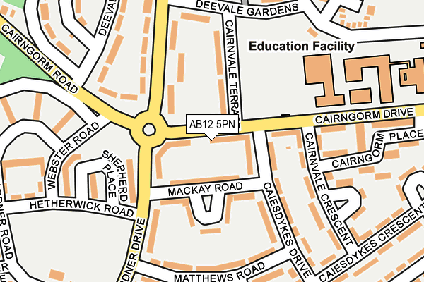 AB12 5PN map - OS OpenMap – Local (Ordnance Survey)