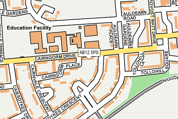 AB12 5PS map - OS OpenMap – Local (Ordnance Survey)