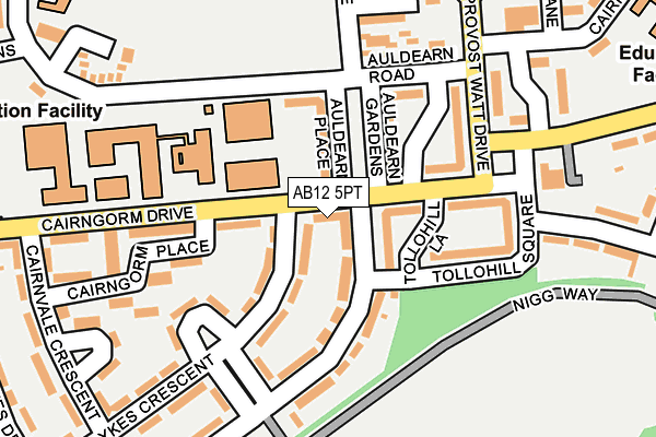 AB12 5PT map - OS OpenMap – Local (Ordnance Survey)