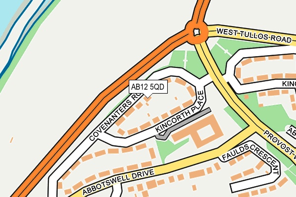 AB12 5QD map - OS OpenMap – Local (Ordnance Survey)