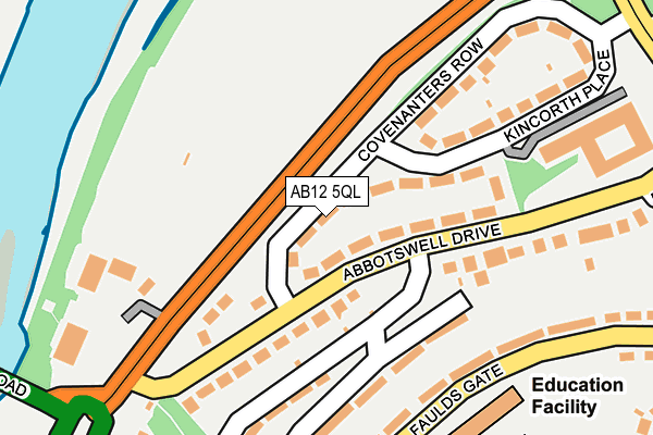 AB12 5QL map - OS OpenMap – Local (Ordnance Survey)