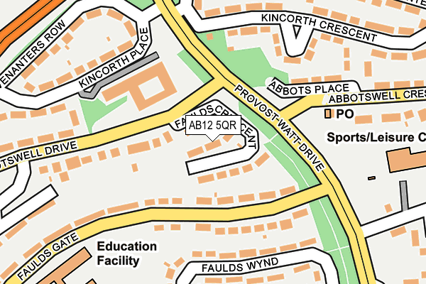 AB12 5QR map - OS OpenMap – Local (Ordnance Survey)