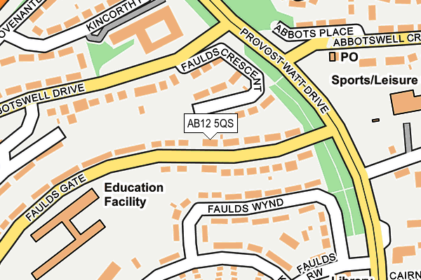 AB12 5QS map - OS OpenMap – Local (Ordnance Survey)