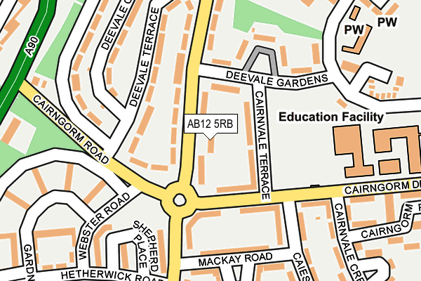 AB12 5RB map - OS OpenMap – Local (Ordnance Survey)