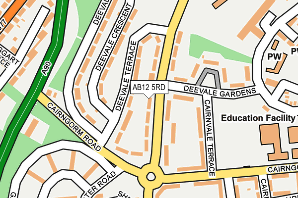 AB12 5RD map - OS OpenMap – Local (Ordnance Survey)