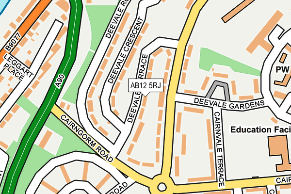 AB12 5RJ map - OS OpenMap – Local (Ordnance Survey)