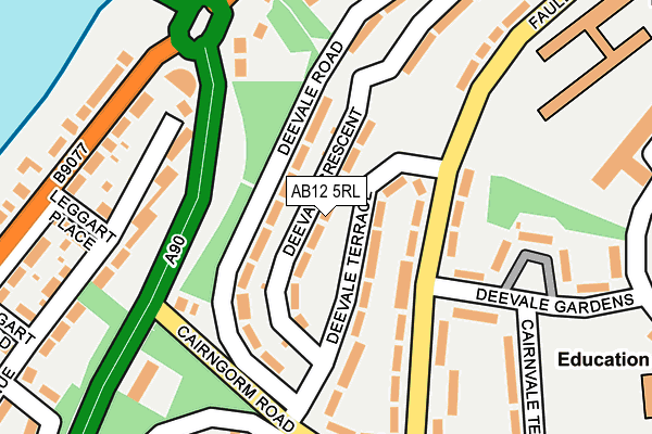 AB12 5RL map - OS OpenMap – Local (Ordnance Survey)