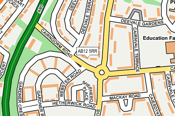 AB12 5RR map - OS OpenMap – Local (Ordnance Survey)