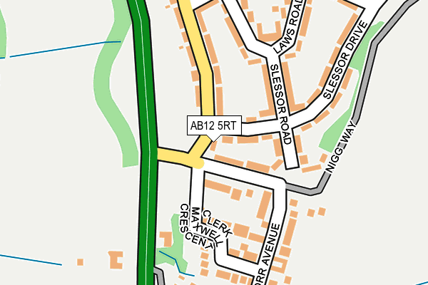 AB12 5RT map - OS OpenMap – Local (Ordnance Survey)