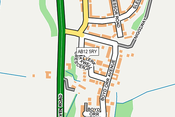 AB12 5RY map - OS OpenMap – Local (Ordnance Survey)