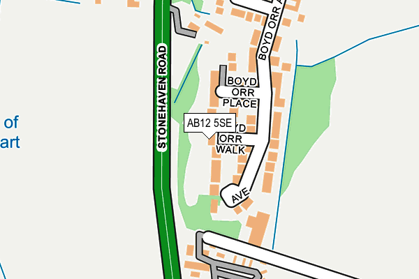 AB12 5SE map - OS OpenMap – Local (Ordnance Survey)