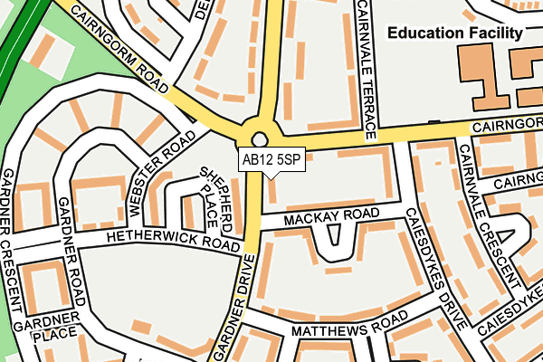 AB12 5SP map - OS OpenMap – Local (Ordnance Survey)