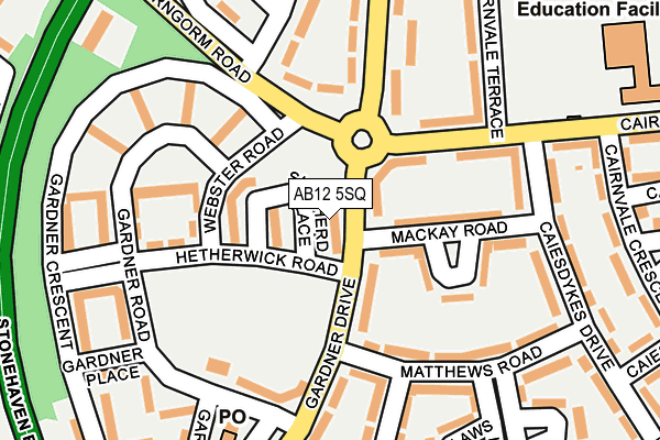 AB12 5SQ map - OS OpenMap – Local (Ordnance Survey)