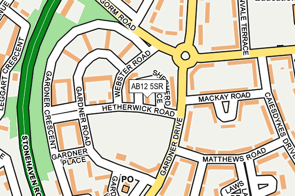 AB12 5SR map - OS OpenMap – Local (Ordnance Survey)