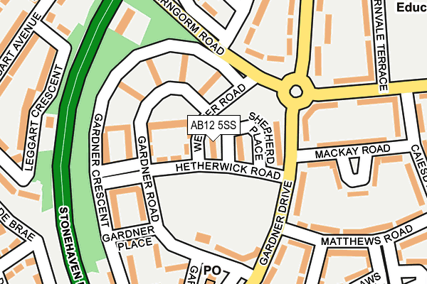 AB12 5SS map - OS OpenMap – Local (Ordnance Survey)
