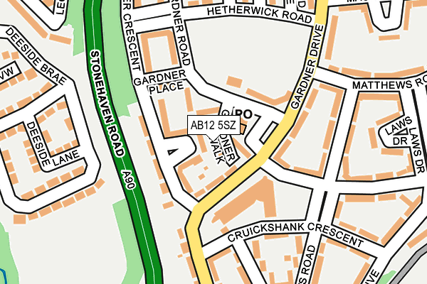 AB12 5SZ map - OS OpenMap – Local (Ordnance Survey)