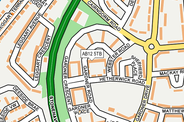 AB12 5TB map - OS OpenMap – Local (Ordnance Survey)