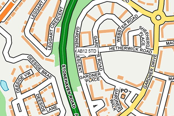 AB12 5TD map - OS OpenMap – Local (Ordnance Survey)