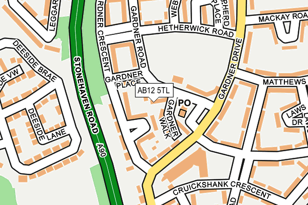 AB12 5TL map - OS OpenMap – Local (Ordnance Survey)
