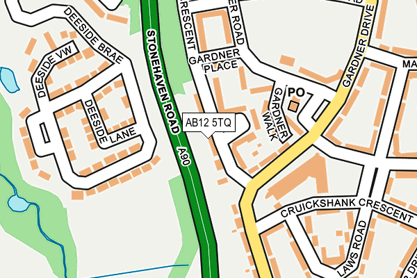 AB12 5TQ map - OS OpenMap – Local (Ordnance Survey)