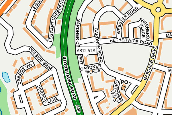 AB12 5TS map - OS OpenMap – Local (Ordnance Survey)