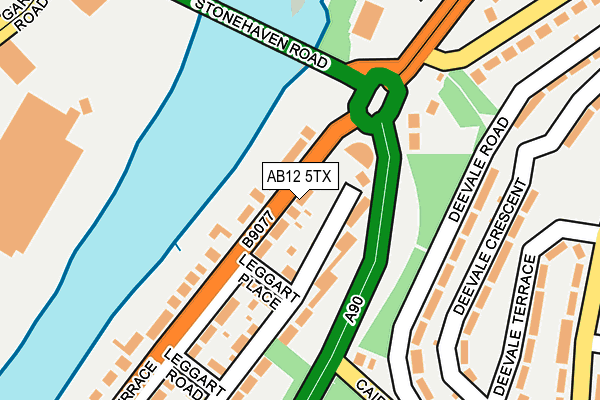 AB12 5TX map - OS OpenMap – Local (Ordnance Survey)
