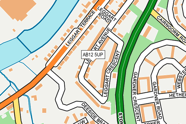 AB12 5UP map - OS OpenMap – Local (Ordnance Survey)