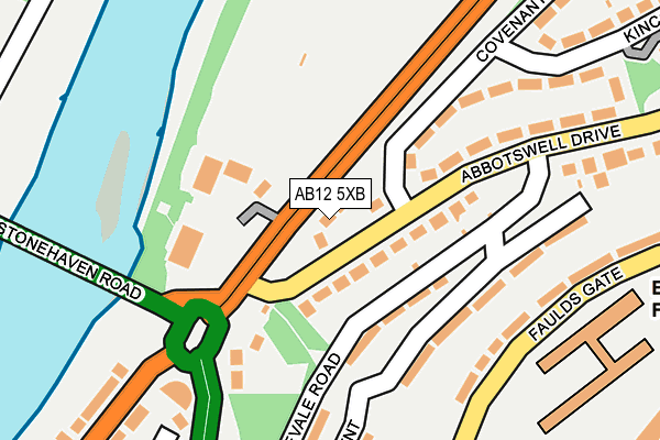 AB12 5XB map - OS OpenMap – Local (Ordnance Survey)