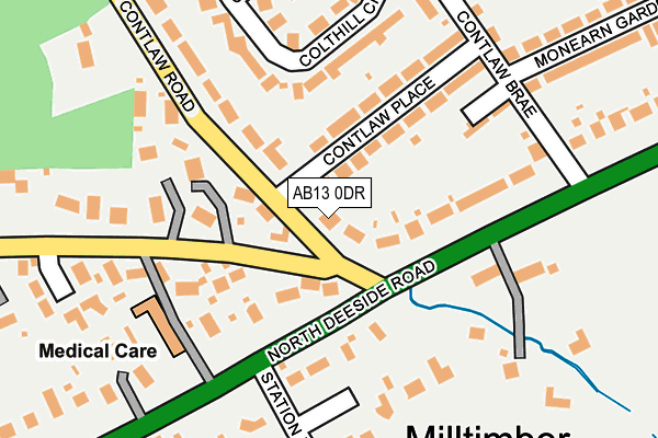 AB13 0DR map - OS OpenMap – Local (Ordnance Survey)