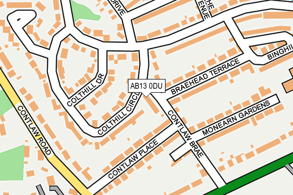 AB13 0DU map - OS OpenMap – Local (Ordnance Survey)